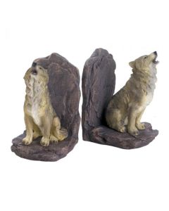 HOWLING WOLF BOOKENDS